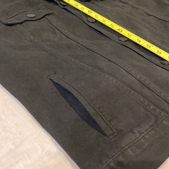 Pacsun black Denim Jacket with Faux Fur Collar size large - Picture 13 of 13